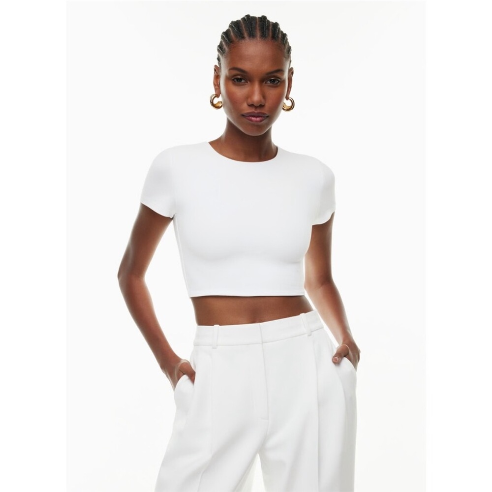 BABATON Aritzia Original Contour Marvel Womens XS White Waist T-Shirt